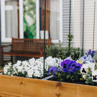 27 03 2023 De Rietkraag Souburgh Zorgpartners Tuin Bloemen Bank Zitten